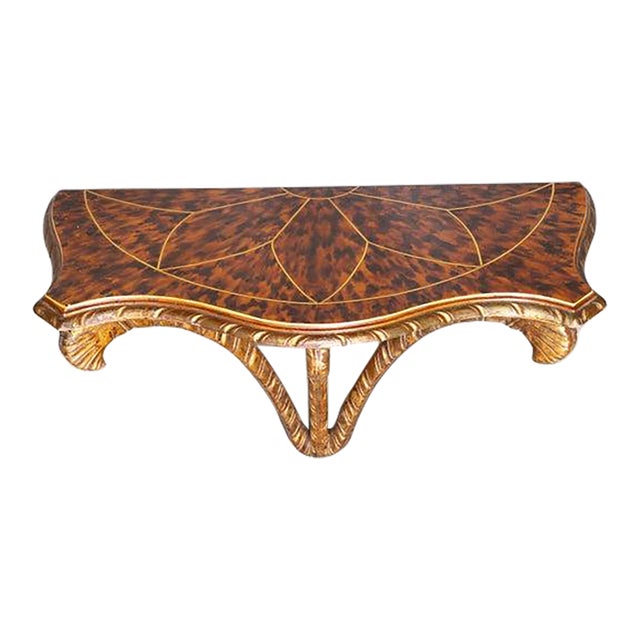 Faux Tortoiseshell and Parcel-Gilt Wall Bracket For Sale