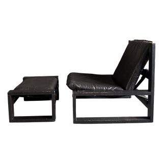 Set of Brutalist Lounge Chair and Ottoman from Sonja Wasseur, 1970s For Sale