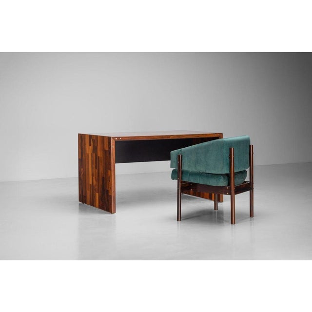 Animal Skin Foldable Desk Table by Jorge Zalszupin for Latelier, Brazil, 1959 For Sale - Image 7 of 18
