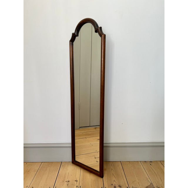 Tall Narrow Antique Wooden Scallop Frame Mirror, France, 1920s For Sale - Image 13 of 13