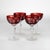 Four Antique Bohemian Cranberry Floral & Grape Cut To Clear Crystal Stemmed Wine Goblets C1910 Measures - 6 5/8" x 4" x 4"...
