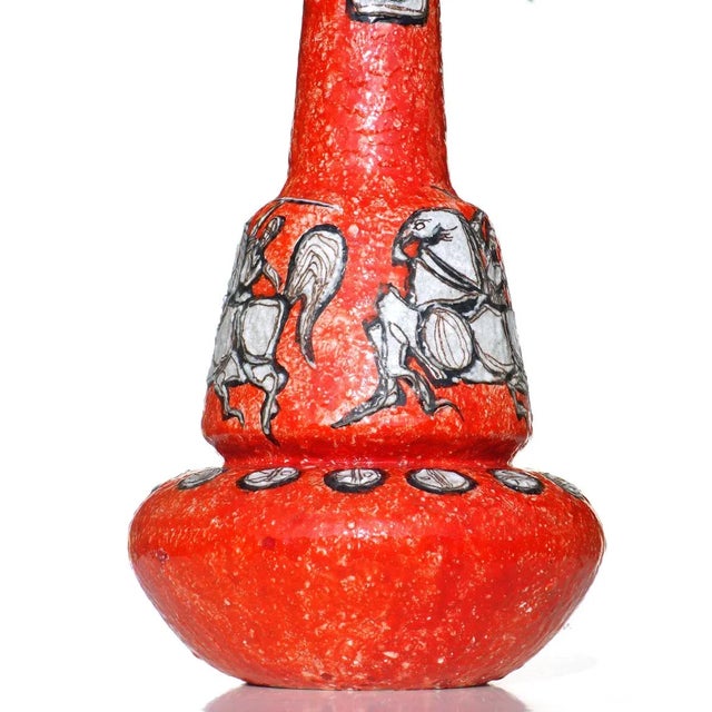 Mid-Century Italian Red Ceramic Vase from Titano San Marino, 1950s, in Flawless conditions. Designed 1950 to 1959 This...