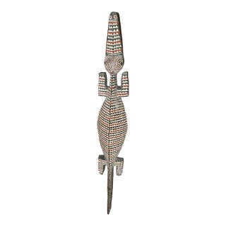 Vintage African Life Size Mask Crocodile Nuna Bobo Burkina Faso 79" W For Sale