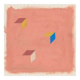 Rose Blush Pink Abstract Geometric 'Birds Wing' Art Print, 30 X 30, Unframed Print For Sale