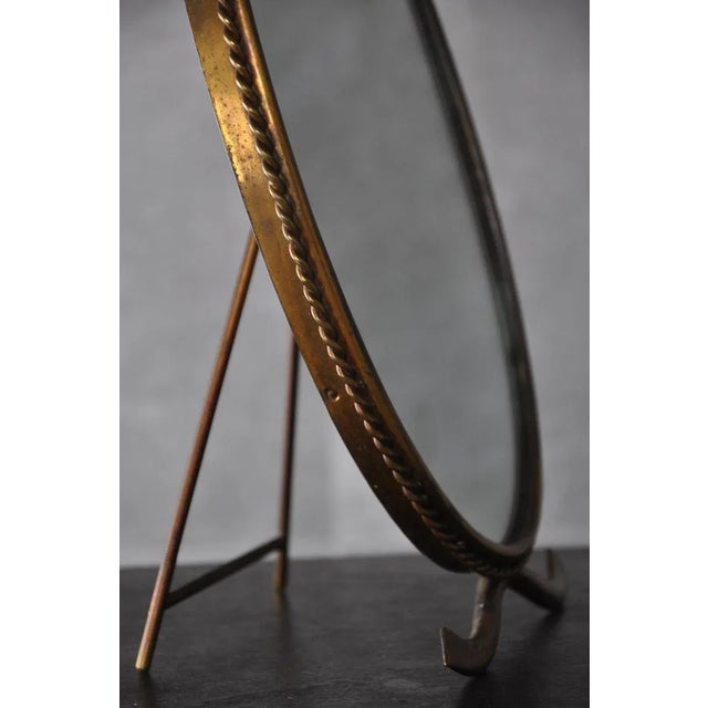 Metal Mirror with Brass Frame, 1960s For Sale - Image 7 of 9