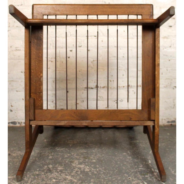 Mid-Century Modern Walnut High Back Lounge Chair For Sale - Image 11 of 15