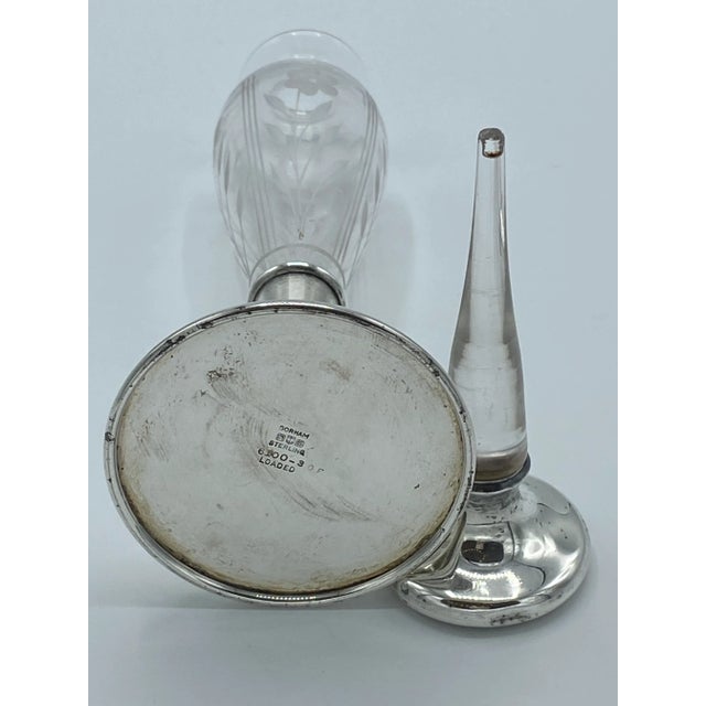 Gorham Antique Gorham Sterling Silver and Cut Glass Perfume Bottle With Stopper For Sale - Image 4 of 11