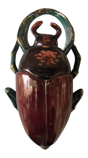 1890 Antique Fives Lille Majolica Insect Wall Pocket