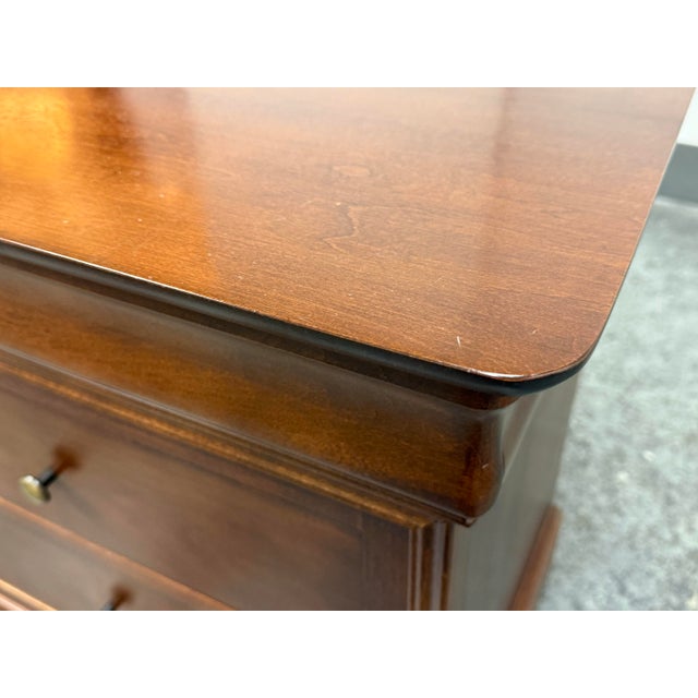 Brown Shermag Louis Philippe Two Drawers Nightstand For Sale - Image 8 of 12