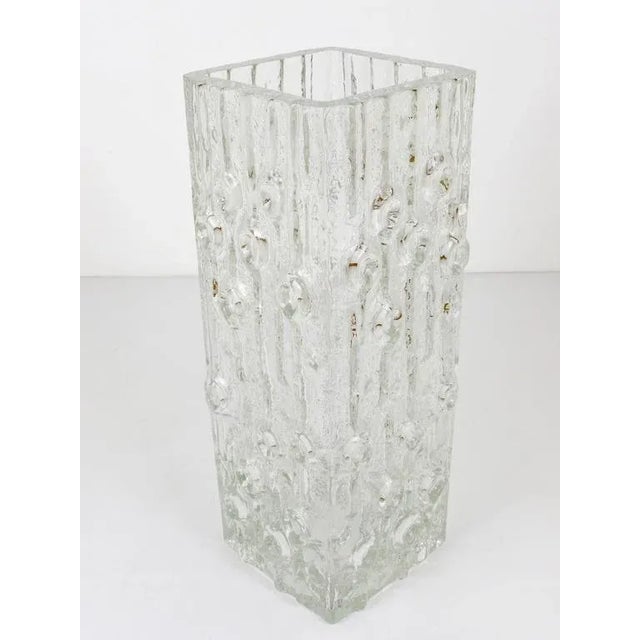 Large German Modern Ice Glass Vase from Peill & Putzler, 1970s For Sale - Image 10 of 11