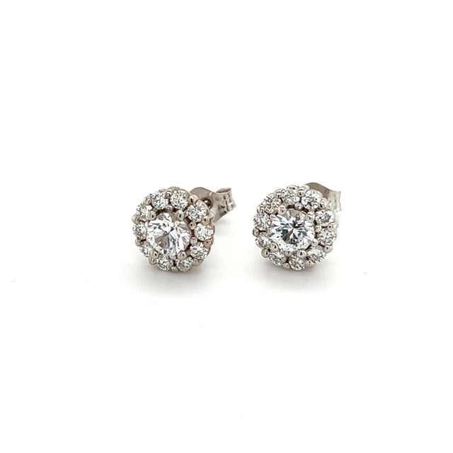 Natural Sapphire Diamond Earrings 14k Gold 1.25 TCW Certified For Sale - Image 9 of 11