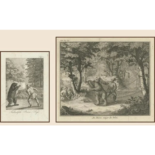 Bear Hunting in Finland and Poland, 18th Century, Paper, Set of 2 For Sale - Image 6 of 10