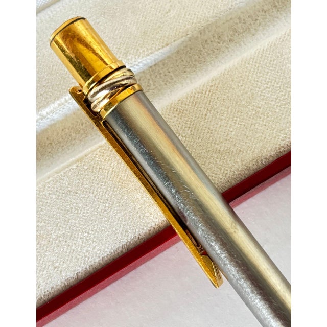 Must De Cartier “Trinity Vendôme” Ballpoint Pen Gold & Silver France Circa 1980s For Sale - Image 13 of 15