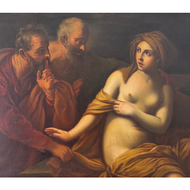 Susanna and the Elders, Old Master Copy Painting After Guido Reni, C. 1890 For Sale