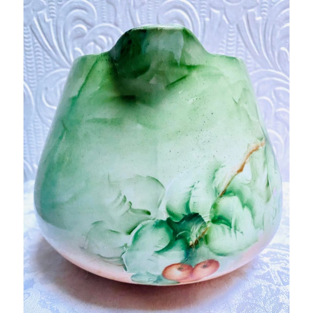 1910s 1910s Antique Hand Painted Cherries Cider Lemonade Pitcher Attributed to Limoges For Sale - Image 5 of 10