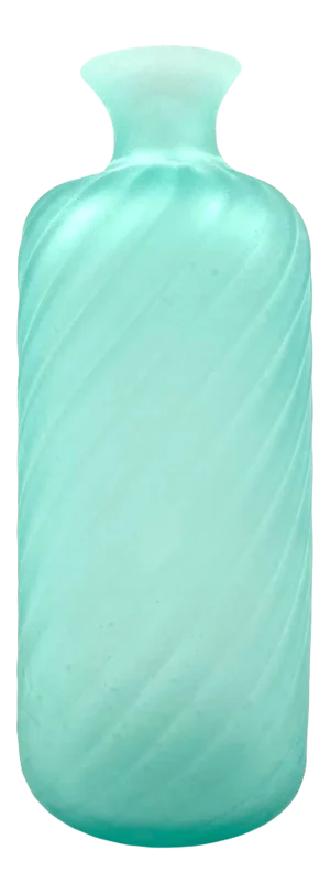 1970s Gino Cenedese Aqua Green Murano Frosted Glass Vase