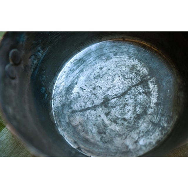 Metal Vintage Copper French Saucepan Large MidCentury Pot For Sale - Image 7 of 9