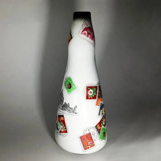 White Mid-Century Italian Ceramic Vase from Tizianesca For Sale - Image 8 of 8