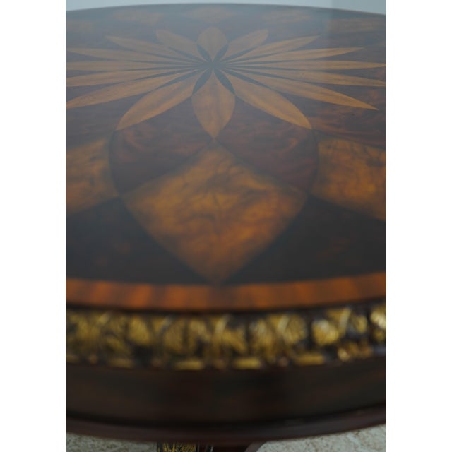 Maitland - Smith Maitland Smith Round Inlaid Mahogany Center Table For Sale - Image 4 of 15