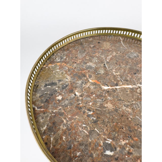 French Vintage Gueridon Side Table With Marble Top For Sale - Image 6 of 11