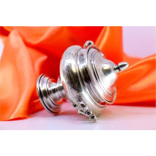 Silver Pot with Rounded Shape For Sale - Image 5 of 6