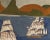 Glass British Sailor's Woolwork Picture of Five Ships Off a Coastline For Sale - Image 7 of 9