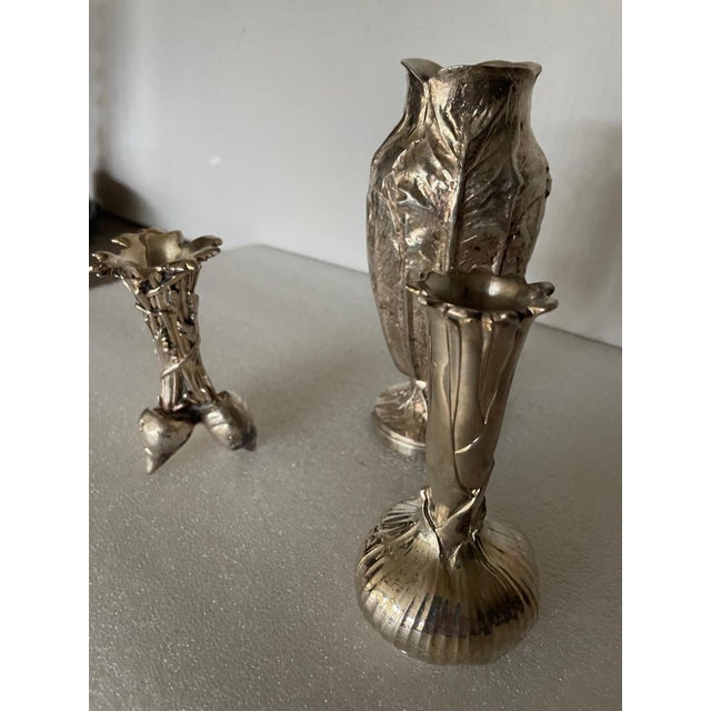Silvered Bronze Vases from Christofle, 1960s, Set of 3, in Good conditions. Designed 1960 to 1969 This piece has an...