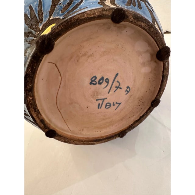 White Large Painted Italian Ceramic Vase or Umbrella Cane Holder For Sale - Image 8 of 8