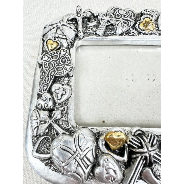 Vintage Cross and Heart Picture Frame For Sale - Image 4 of 7