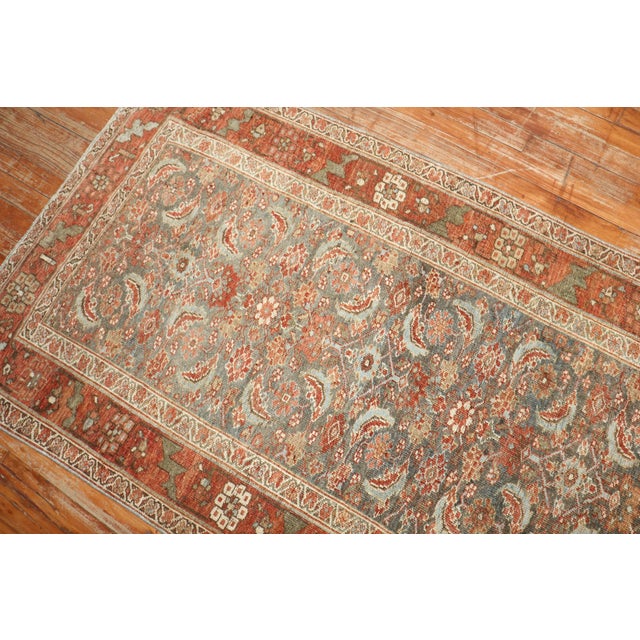 Red Antique Persian Bidjar Runner - 3'3" x 13' For Sale - Image 8 of 9