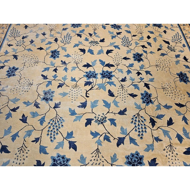 19th Century Oversized Chinese Peking Rug in All-Over Leaf & Vine Pattern For Sale - Image 12 of 18