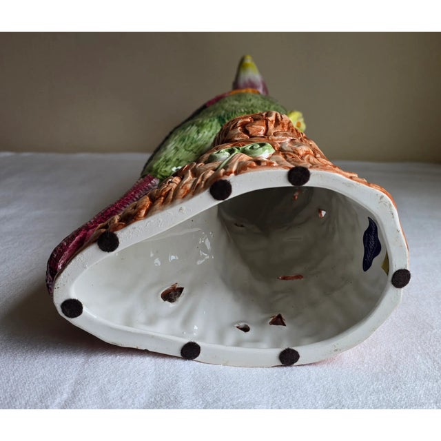 Vintage Mottahedeh Porcelain Colorful Bird Parrot Phoenix Figure Statue, Made in Italy For Sale - Image 9 of 10