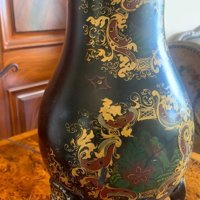 Antique Painted and Gilded Samovar Lamp For Sale - Image 12 of 18
