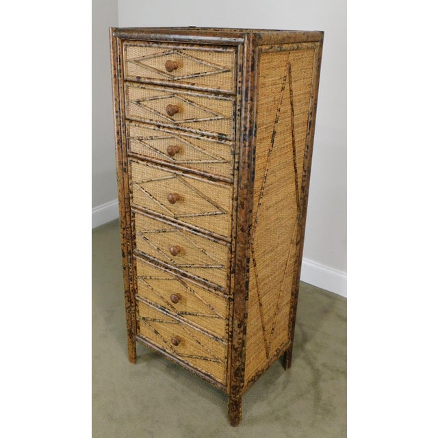 Burnt Bamboo And Wicker Rattan Lingerie Chest Chairish