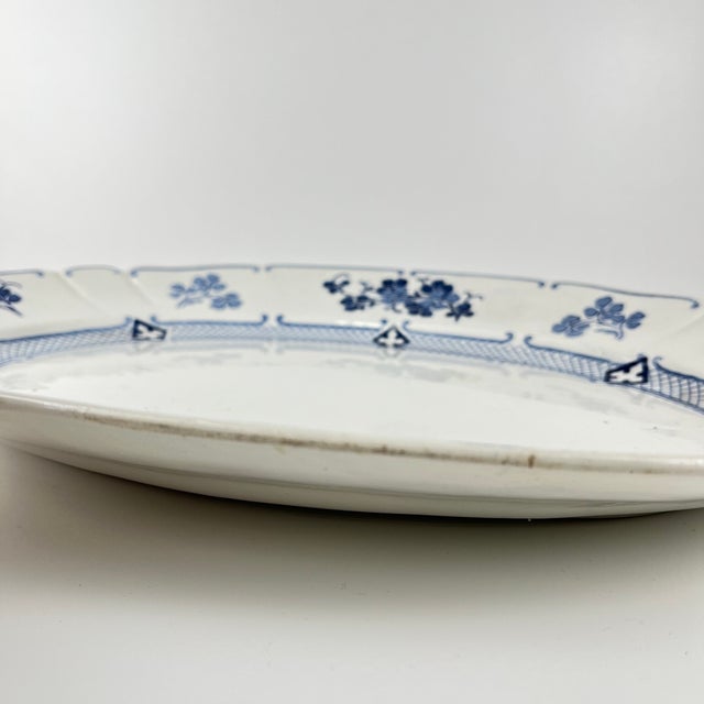 Large Oval Terre de Fer Jane Model Platter from KG Lunéville, 1900s For Sale - Image 9 of 12