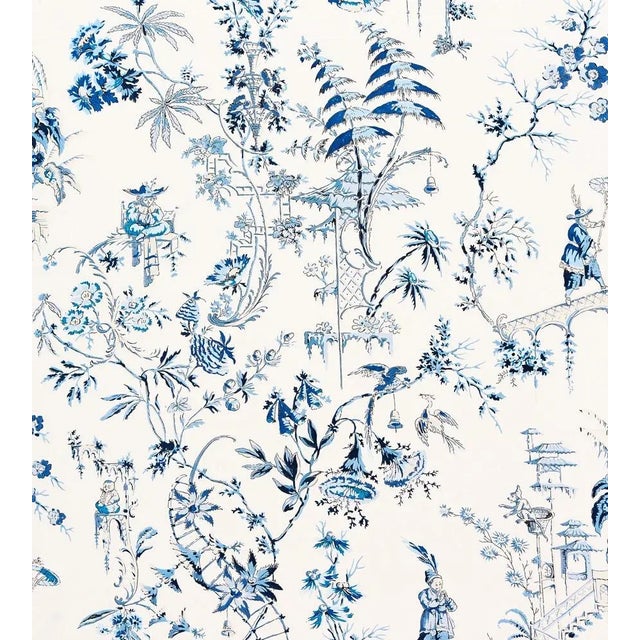Traditional Sample - The House of Scalamandré Nanjing Fabric, China Blue For Sale - Image 3 of 3