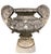 Neoclassical Pair of Vintage Weathered Cast Stone Classical Garden Urns With Scroll Handles For Sale - Image 3 of 12