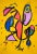 Postmodern 1990 Lawrence Volk Signed Abstract Figurative Mixed-Media Painting , Framed For Sale - Image 3 of 12