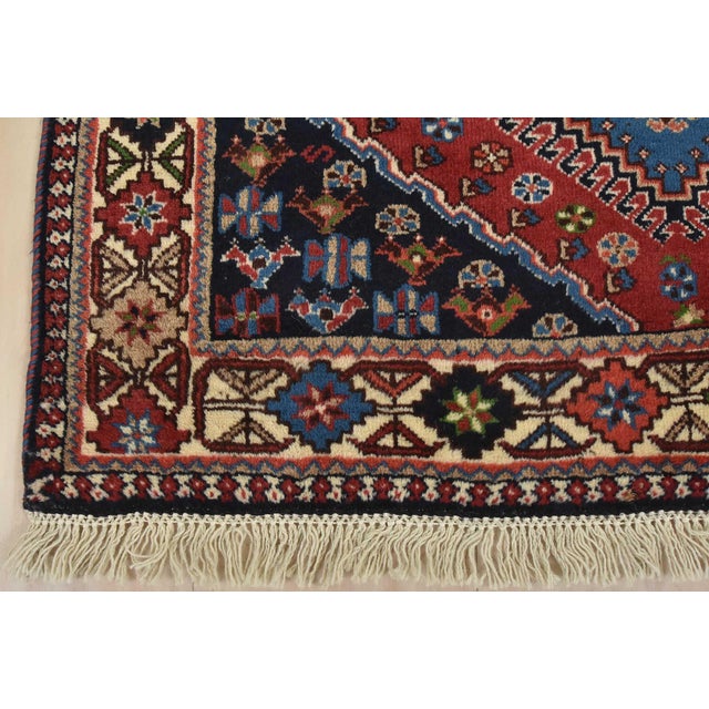 Yalameh Runner 2’9” X 9’9” Red Wool Vintage Tribal Hand-Knotted Rug For Sale - Image 10 of 13