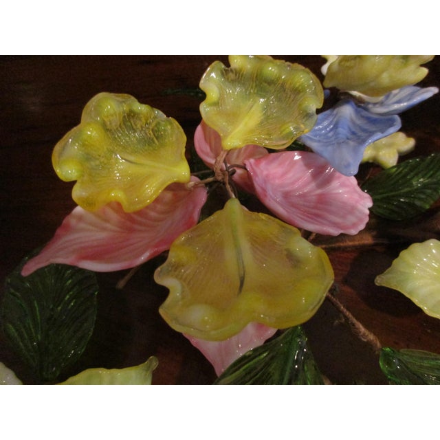 Italian Murano Antique Hand Blown Art Glass Flower Arrangement