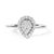 .925 Sterling Silver 3/8 Cttw Lab Grown Diamond Cluster and Halo Pear Promise Ring (G-H Color, VS2-S, Size 6 For Sale