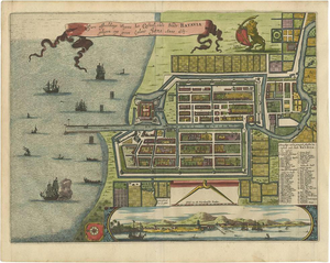 Antique Map of Batavia Jakarta by Montanus, 1679