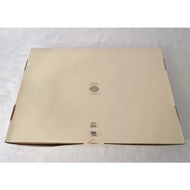 Large Lenox Handled Oval Serving Tray Platter Grape Weave Pewter/Silver Color Metal-Wear Late 20th Century New in Box For Sale - Image 10 of 11