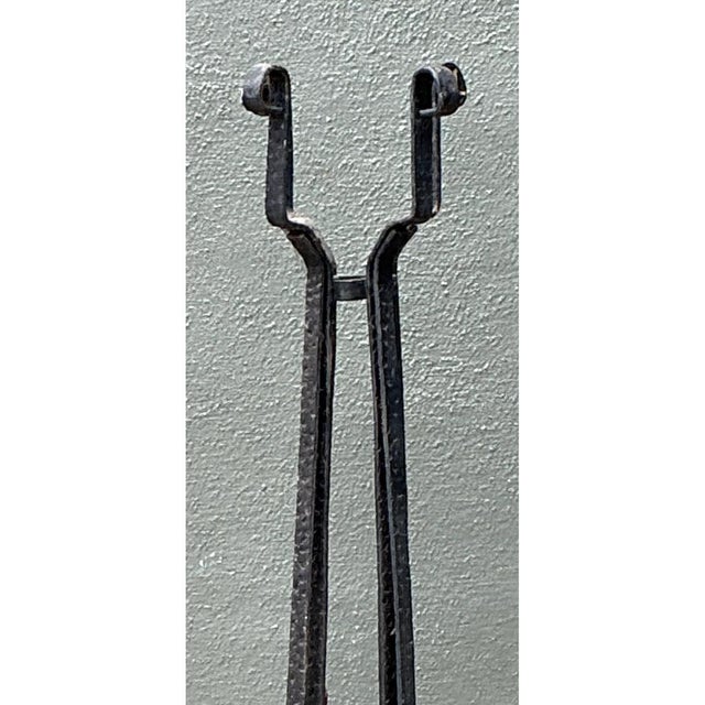 Metal Vintage Hammered Iron and Wells Cement Planter Stand For Sale - Image 7 of 13