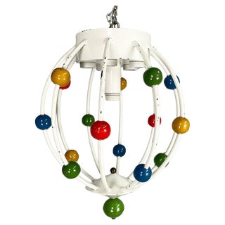 Mid-Century Italian Chandelier with Colored Spheres, 1940s For Sale