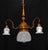 Edwardian Arts & Crafts Brass Three-Arm Chandelier with Opaline Glass Shades, 1890s For Sale - Image 16 of 18
