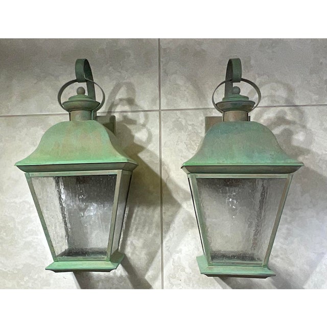 Metal Pair of Vintage Solid Brass Lanterns - Timeless Elegance for Your Home For Sale - Image 7 of 18