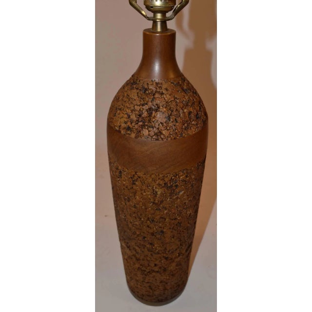 Wood Bottle Form Cork and Wood Table Lamp For Sale - Image 7 of 8
