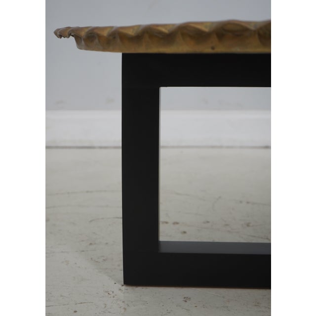 Modern Grapevine Embossed Tray Top Modern Coffee Table For Sale - Image 3 of 12