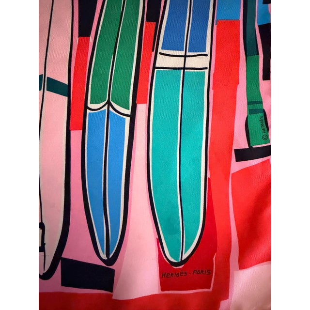 Late 20th Century HERMES SEA, SURF and Fun Jardim Filipe 2018 Gavroche Silk Scarf For Sale - Image 5 of 8
